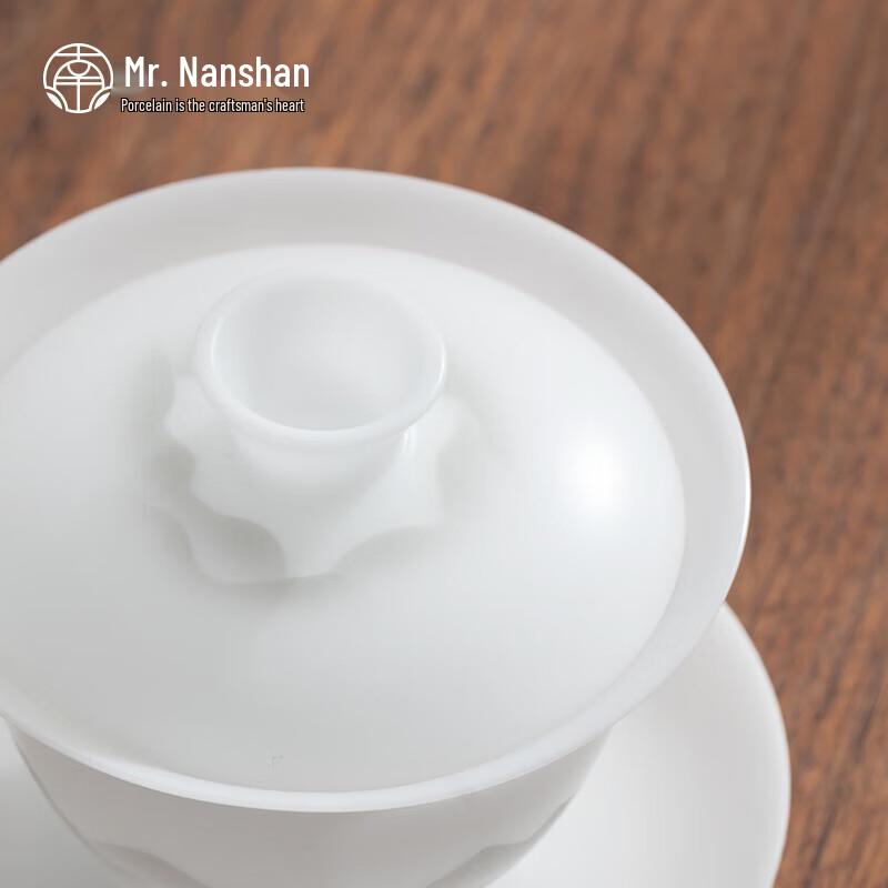 Nanshan Mr. White Porcelain Sancai Gaiwan Tea Set