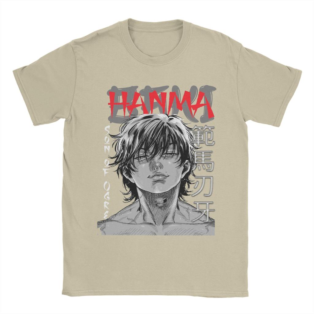 Awesome Baki Hanma the Grappler TShirts for Men Round Neck Pure Cotton T Shirt Short Sleeve Tee Shirt Original Clothes
