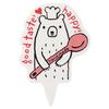 HEADS Glutton Bear Cake Picks, Made In Japan, 3.5 X 5cm, 100 Count, GLB-PC1