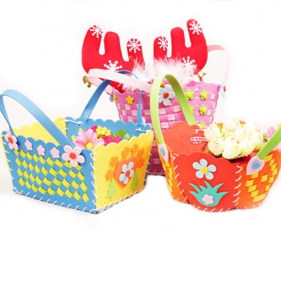 DIY Cute Flower Handmade Craft Kids Children Creative Toy Braided Storage Basket