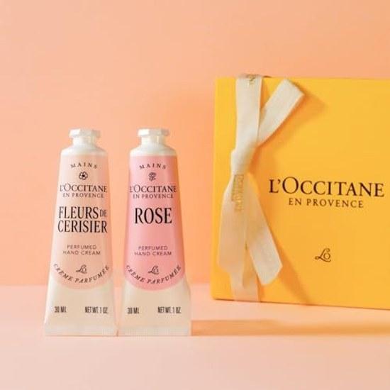 LOCCITANE Fleur de Cerisier Sakura Cherry Blossom Rose Hand Cream 30mL x 2 Bottles Gift Set