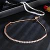Luxury Cubic Zircon Single Row Pull Slider Bracelet Women Adjustable Bangle