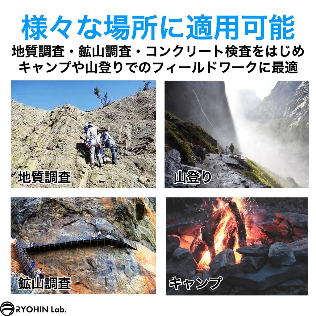 RYOHIN Lab. Rock Pick Hammer for Geological Surveys, Easy Grip, Rock Mining, Mining Exploration, Crushing, Quarrying (Pointed Hammer)