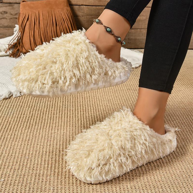 Fashion Women Flats Fluffy Soft Slippers 2025 Autumn Soft Mules Shoes Fad Comfort Slingback Sandals New Trends Casual Zapatillas Mujer