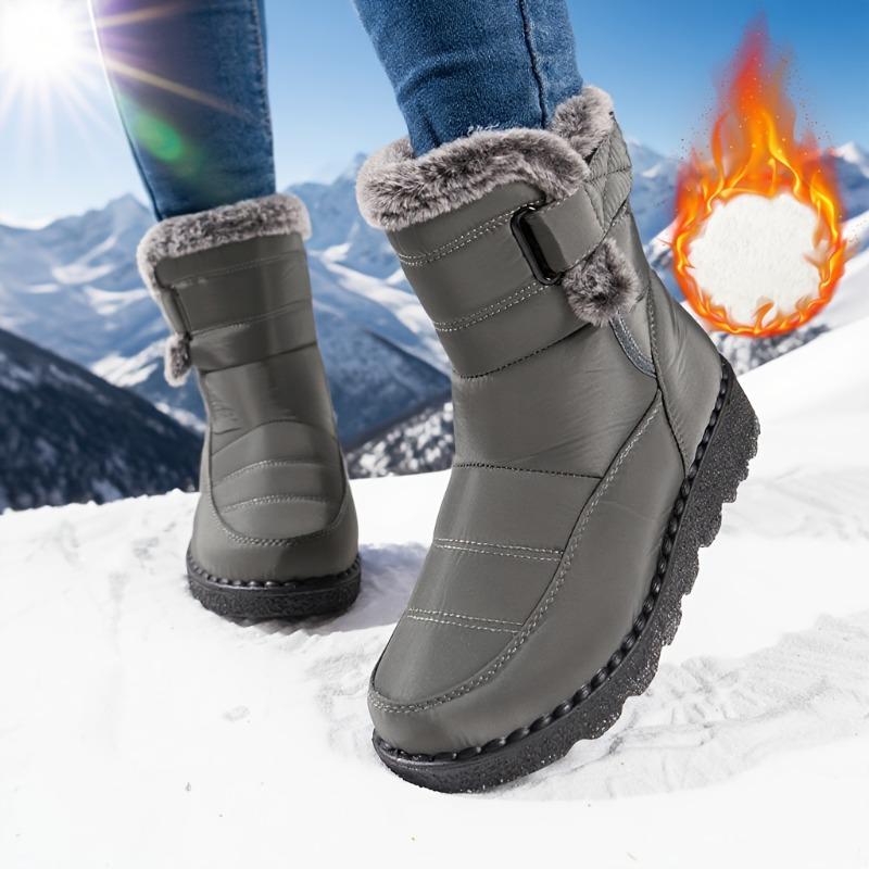 

Женские зимние термоизолированные сноубутсы с плюшевой подкладкой и нескользящей резиновой подошвой - однотонные зеленые/серые - сцепление на любой местности, расширенные размеры 45 серый