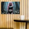 Goth Girl Metal Wall Art Pink Hair Figure Aluminum Sign Gothic Decor for Halloween Home Office X Inch