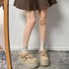 Height-increasing muffin fashion versatile Birkenstocks popular retro thick-soled fluffy cotton shoes new in autumn and winter
