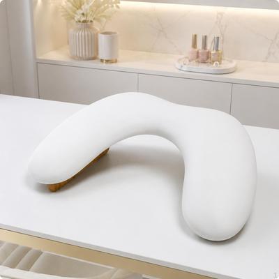 Manicure Hand Rest with Wooden Tripod | Soft Upholstered Surface, SpaceSaving Folding Design,