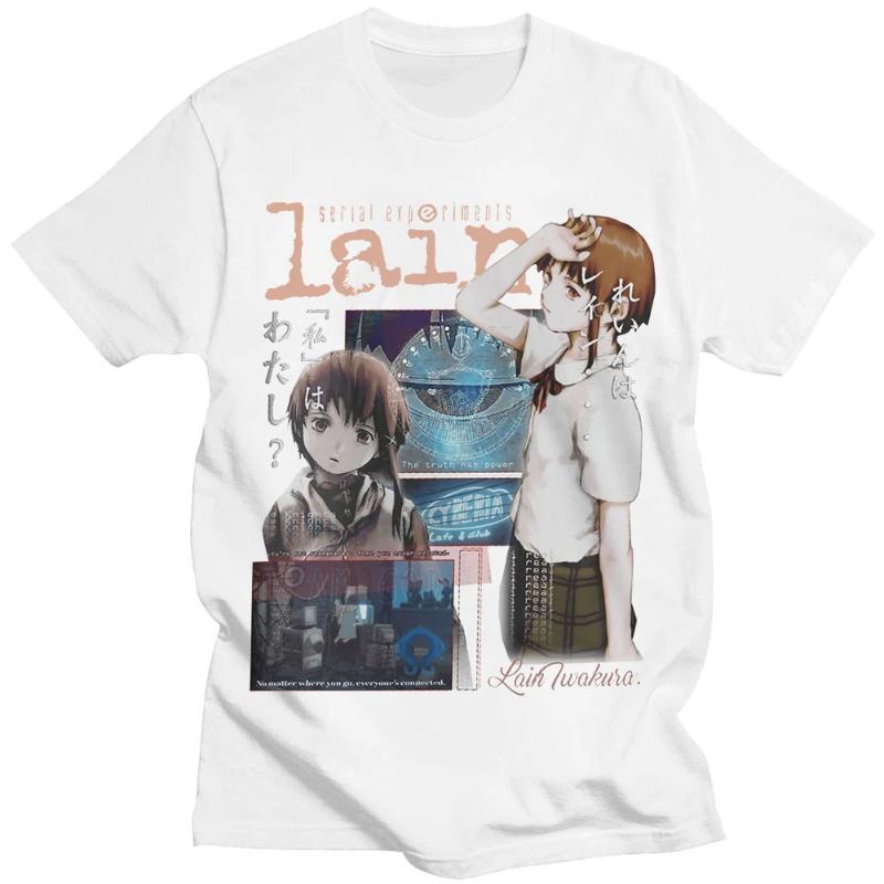 Anime TV Serial Experiments Lain Oversized T-Shirt Men's Women's Iwakura Manga Girl Sci Fi Short Sleeve T-shirts Streetwear Tops