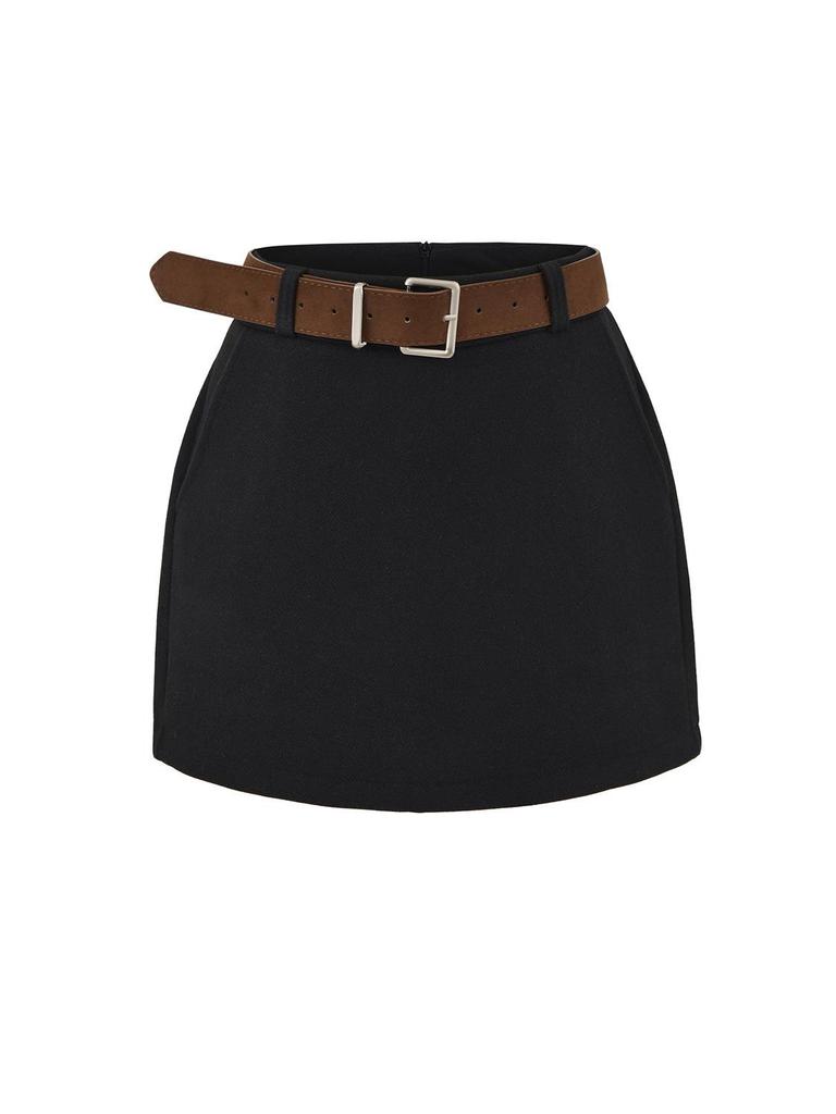 Gonna in lana retrò coreana da donna Autunno/Inverno 2025: Versatile Minigonna Aderente con Vita Petite