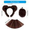 1 Stück Kinder Bärenkostüm Set Bärenohren Stirnbänder Schwanz Tutus Rock Tier Cosplay Kostüme für Halloween Weihnachtsfeier