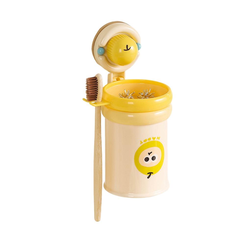 New Suction Cup Toothbrush Holder Magnetic Wall-Mounted No-Drill Toothbrush Cup Holder Multifunctional Toothbrush Cup Hanger жёлтый