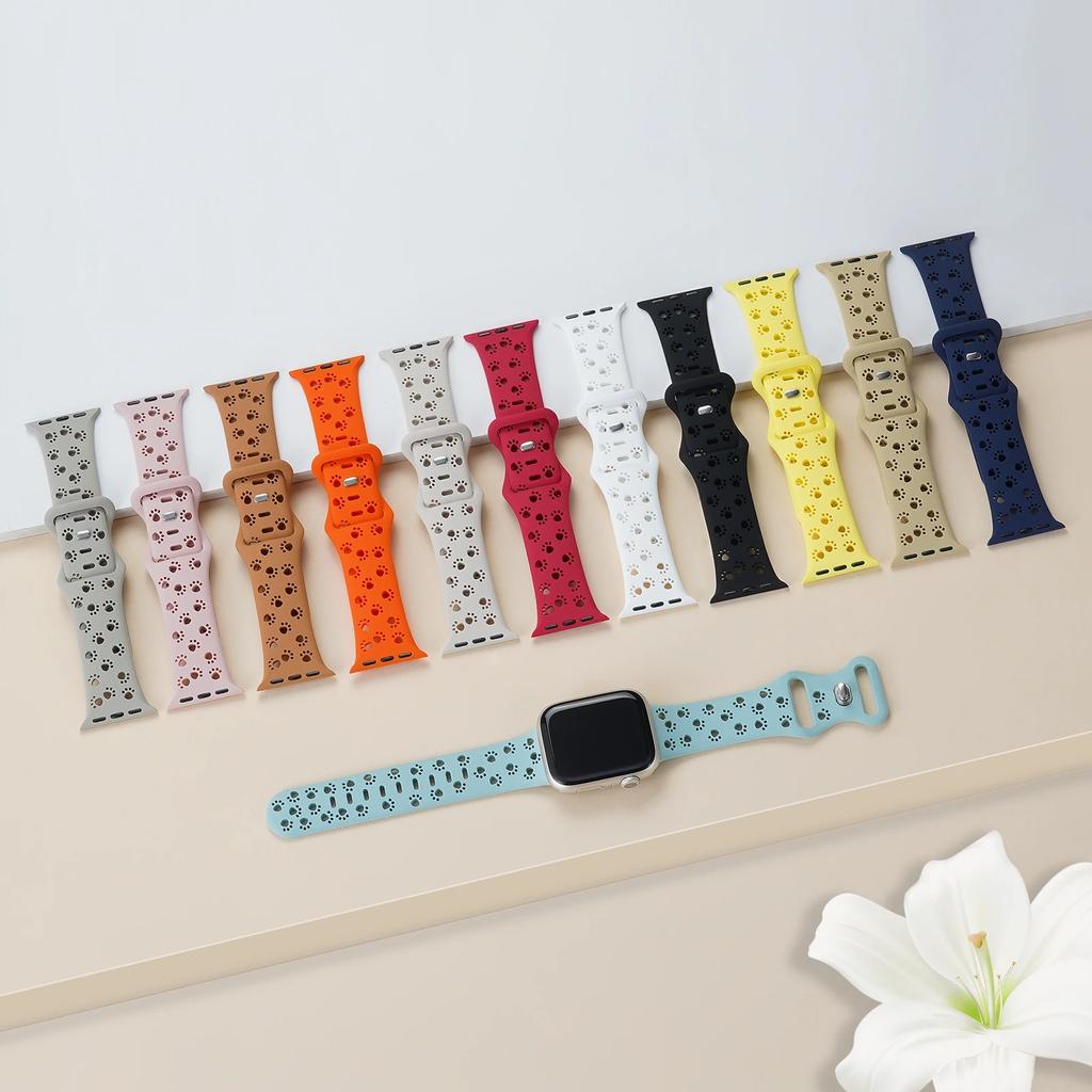 Classic Dog Paw Silicone Strap For Apple Watch Band 44mm 40mm Correa 38 42mm bracelet iwatch Series ultra 8 7 SE 6 5 4 3 49mm 45 mm 41mm