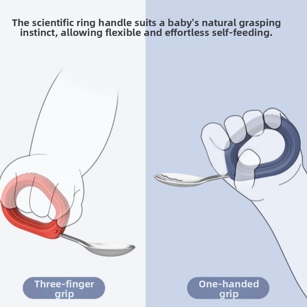 Anti-slip Baby Silicone Spoon Set Anti-Choke Design Toddler Cutlery Kit  Baby Feeding