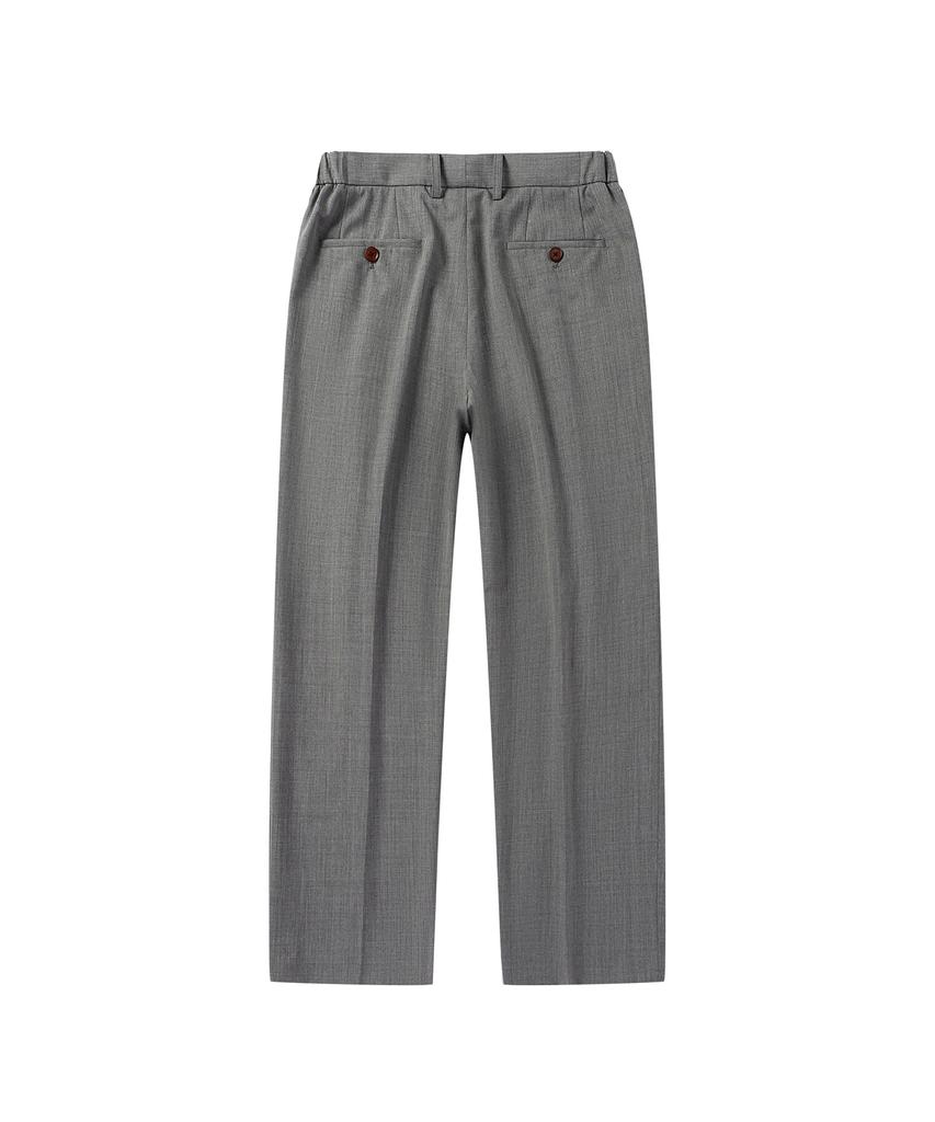 SOLEW Double-Tuck Regular Fit Slacks_Gray