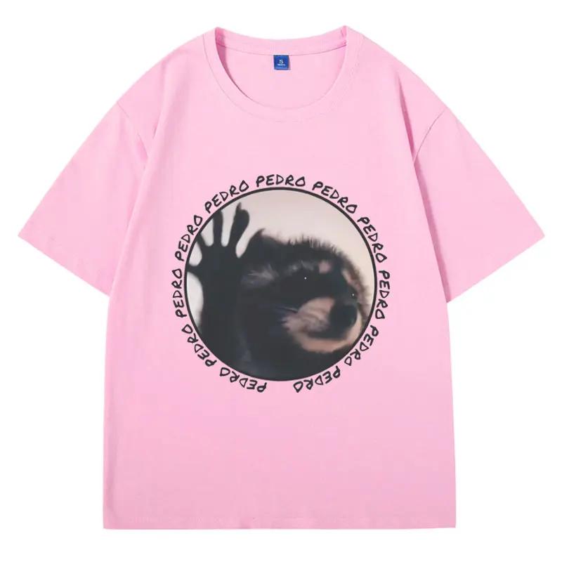 Pedro Raccoon Unisex Meme T-Shirt Stylish Vira Animal Tee Shirt Urban Wildlife Enthusiast Gift Oversized Short Sleeve Streetwear