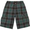 Shadow Plaid Cargo Short Green