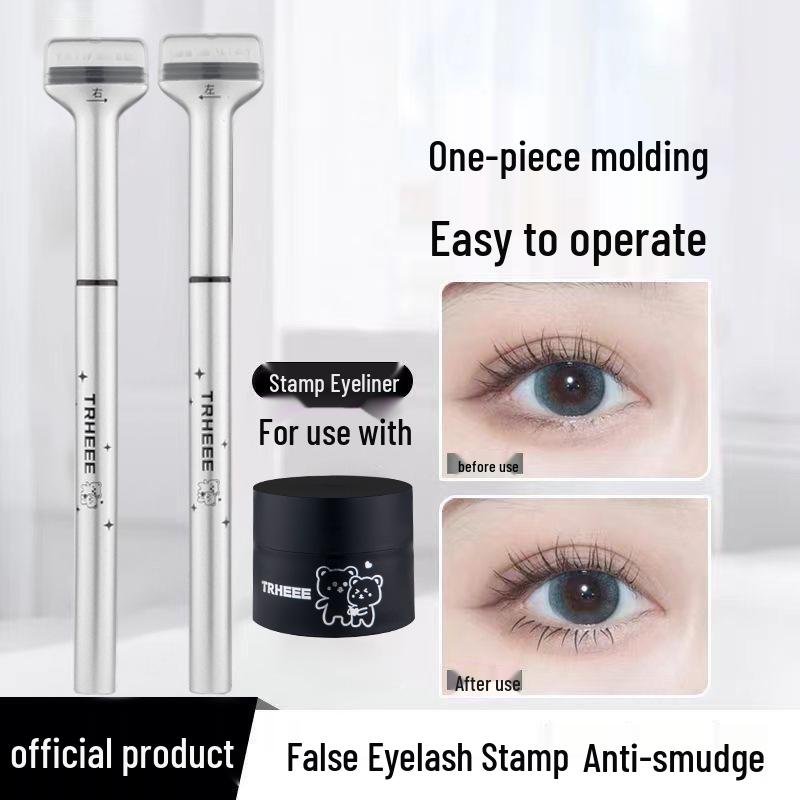 Double-Ended Lash Stamp & Eyeliner Pen - Waterproof & Smudge-Proof for Natural Look