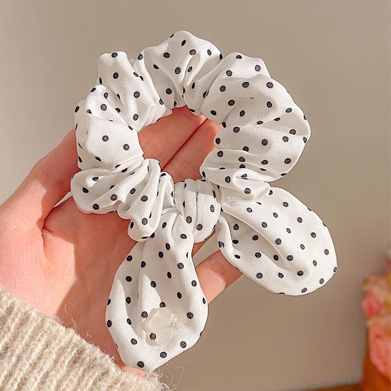 Korean Sweet Rabbit Ear Polka Dot Bow Hair Tie Ponytail Holder