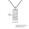 Fashion Pleated Geometric Rectangle Pendant Necklace, Gold Plated Stainless Steel Necklace for Men, Minimalist Punk Jewelry Gift