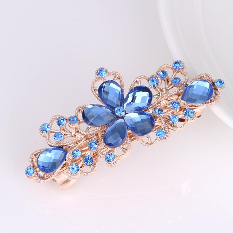 Fashionable Bow Hair Clip, Women's Pearl Flower Crystal Hairpin, Spring Clip Hair Accessory