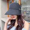 Solid Color Sunshade Cap UV Protection Bucket Sunhat Simple Women's Straw Hat  Outdoor