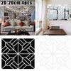 Mirror Wall Stickers Tiles Square Waterproof 3D Mirror 4Pcs Acrylic Bedroom