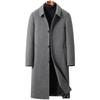 Men Wool Blend Overcoat Autumn Winter Turn Down Collar Long Woolen Coat Single Breasted Business Casual Long Sleeve Outerwear Windbreaker
