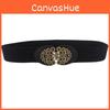 Vintage Floral Black Waist Belt For Women Stylish Elastic Cinched Accessory For Dresses