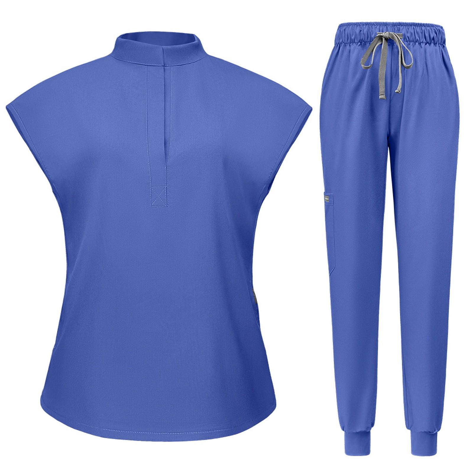 

Women s Short Sleeved Color Pocket Top Pants Work Clothes Two Piece Set Two Piece Set XL