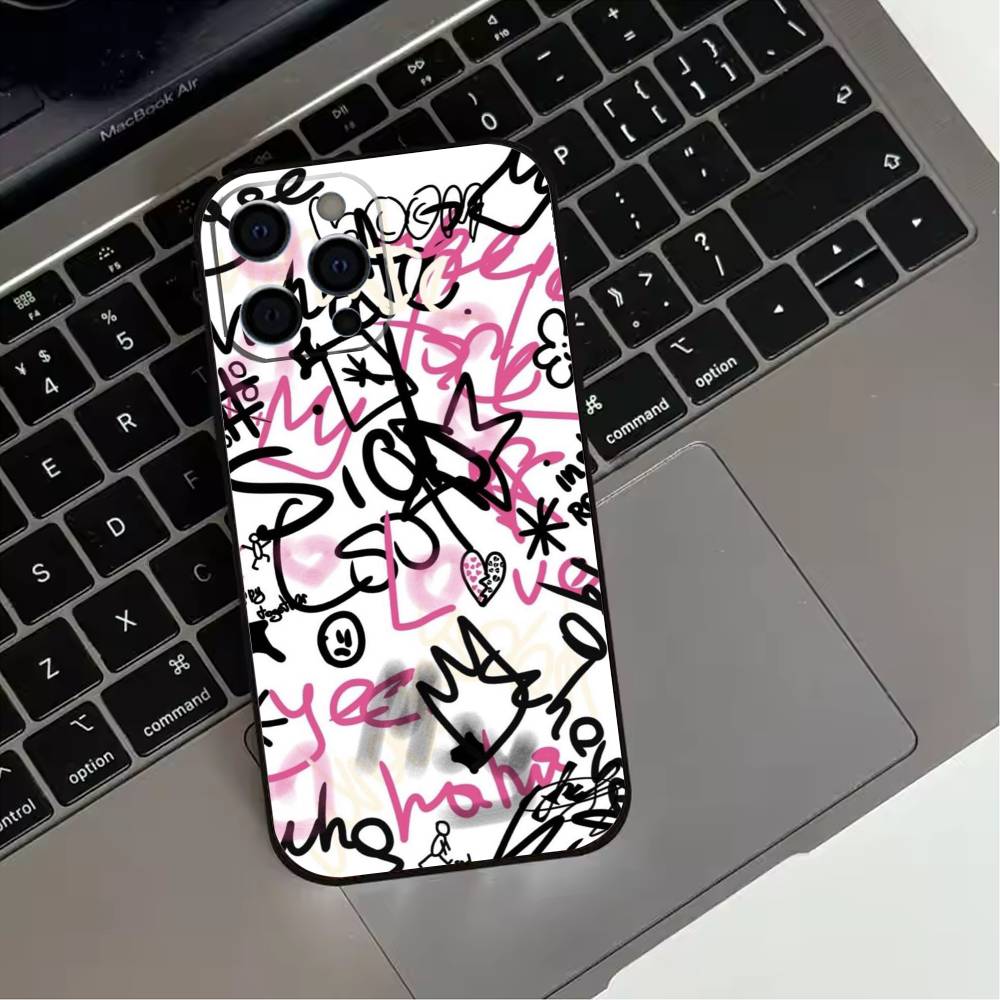 Trendy Abstract  Phone Case For iPhone 17,16,15,14,13,12,11 Plus,Pro Max,XS,Soft Silicone Black Cover