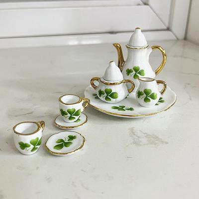 1:12 Dollhouse Miniature Mini Ceramic Tea Set Furniture Home Model Decor Toy Doll House Accessories