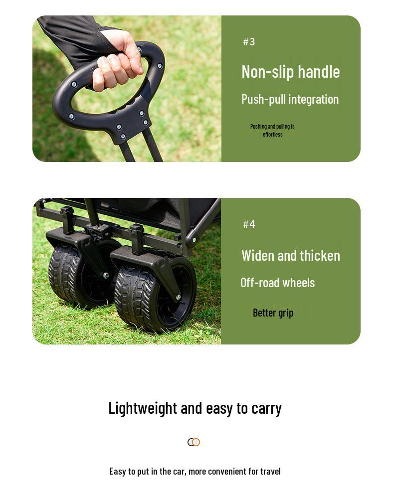 Portable Foldable Outdoor Camping and Shopping Cart with Large Capacity