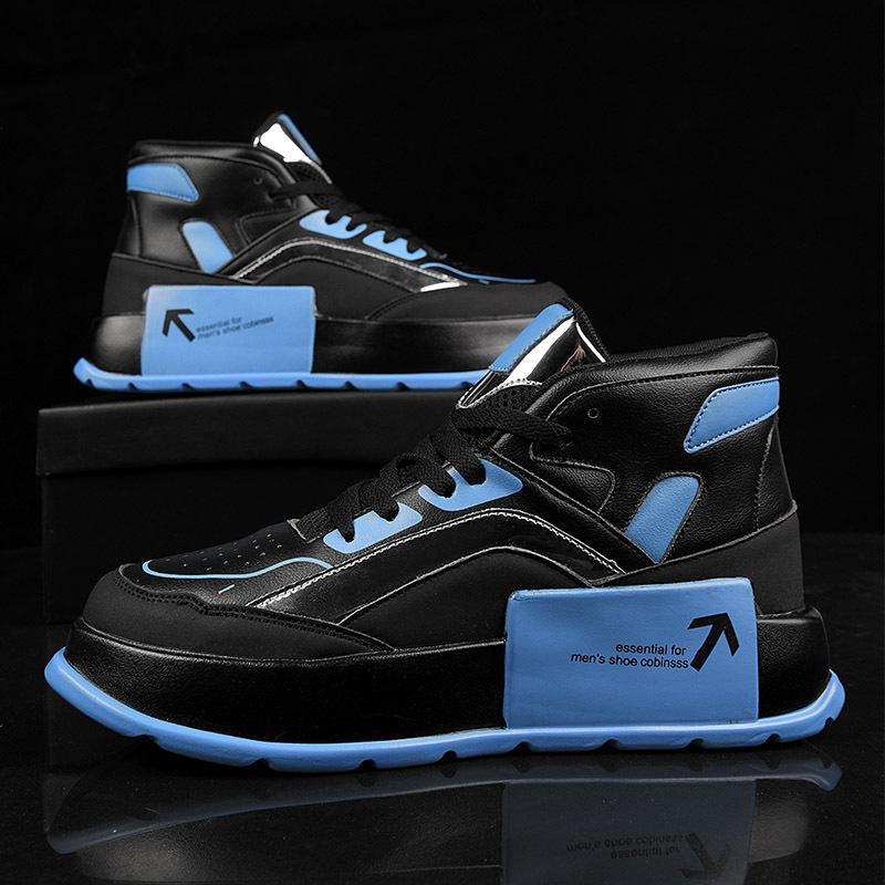 

European Station Trend Sequins Men s Shoes Men s High Top Platform Martin Boots Trend Shoes Casual Board Shoes Locomotive Boots 39