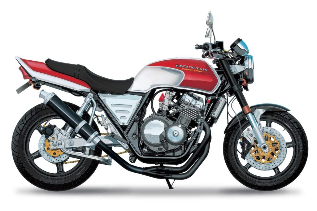Aoshima Bunka Kyozai Die Motorradserie 53 Honda NC31 CB400 SUPER FOUR Modell 1992 mit Custom Parts Kunststoffmodellbausatz Co., Ltd. (AOSHIMA) 1/12 Nr.