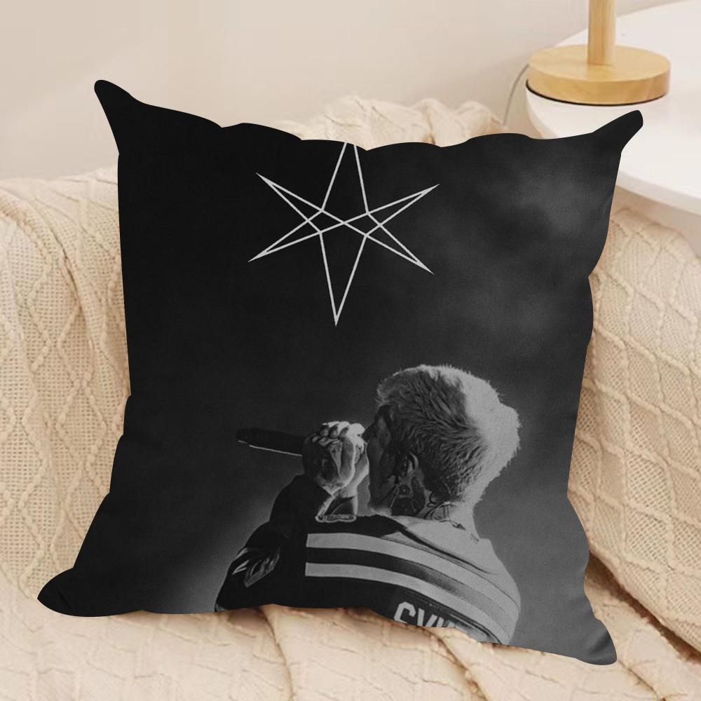 B-Bring Me the H-Horizon Cushion Cover Soft Plush Fabric Double-Sided Printed Sofa Cushion Cover for All Seasons Home Decor Gift