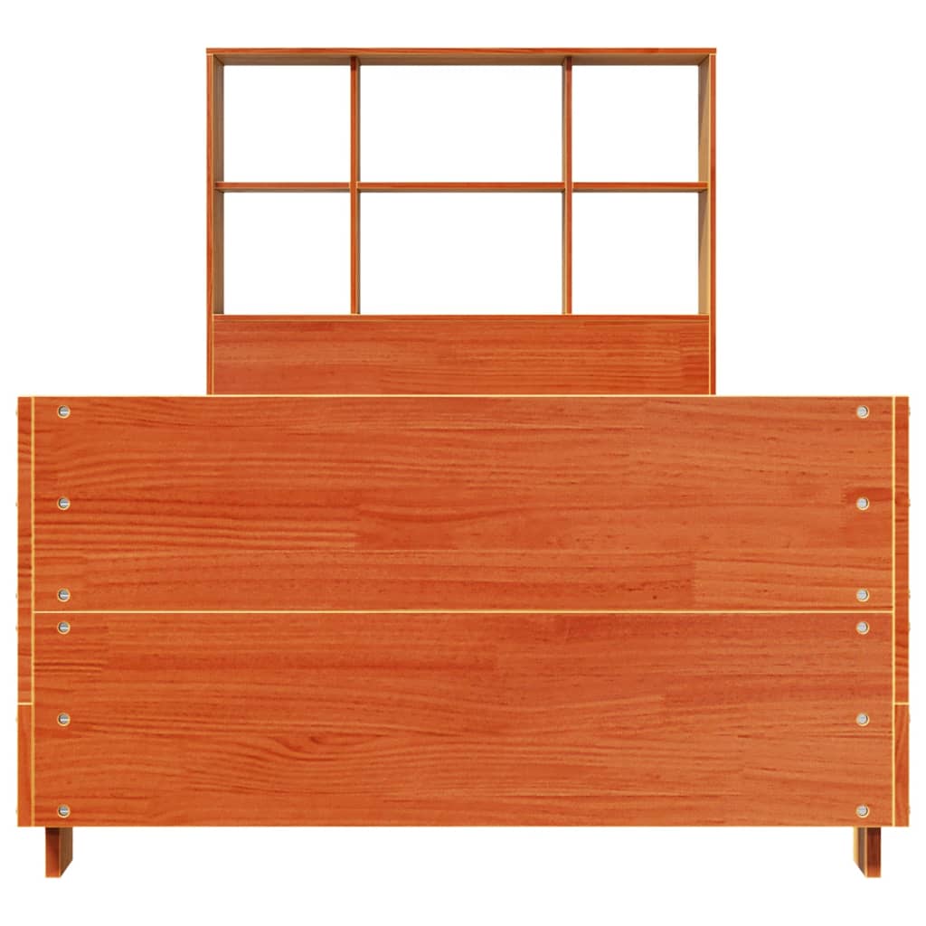 Solid Wood Bed without Mattress Wax Brown 75 x 190 cm Pine Wood