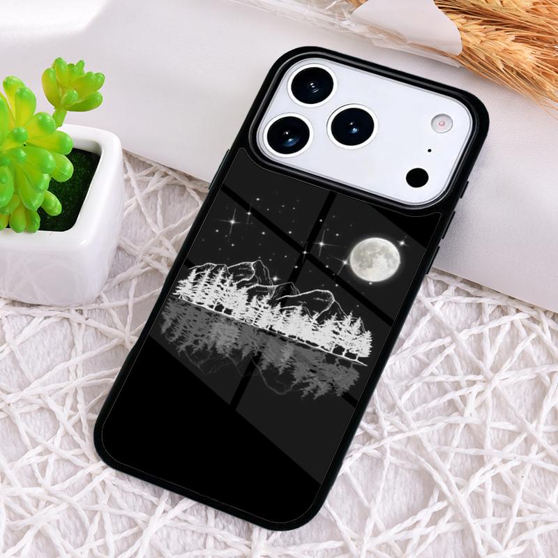 Landscape Mountain Night Sky Phone Case for iPhone 17 Air 16 15 11 12 14 13 Pro Max Shockproof Cover