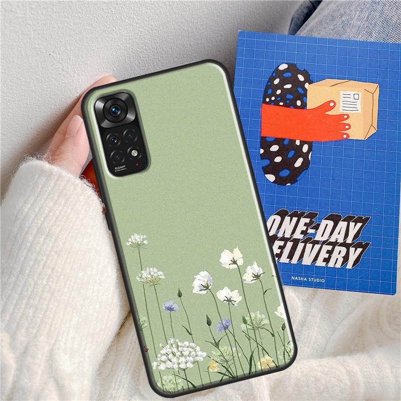 Green Aesthetic Case For Redmi Note 11 Pro Cover For Redmi Note 10 Pro 8 9 10S 11S 9A 9C K50 K40 Gaming
