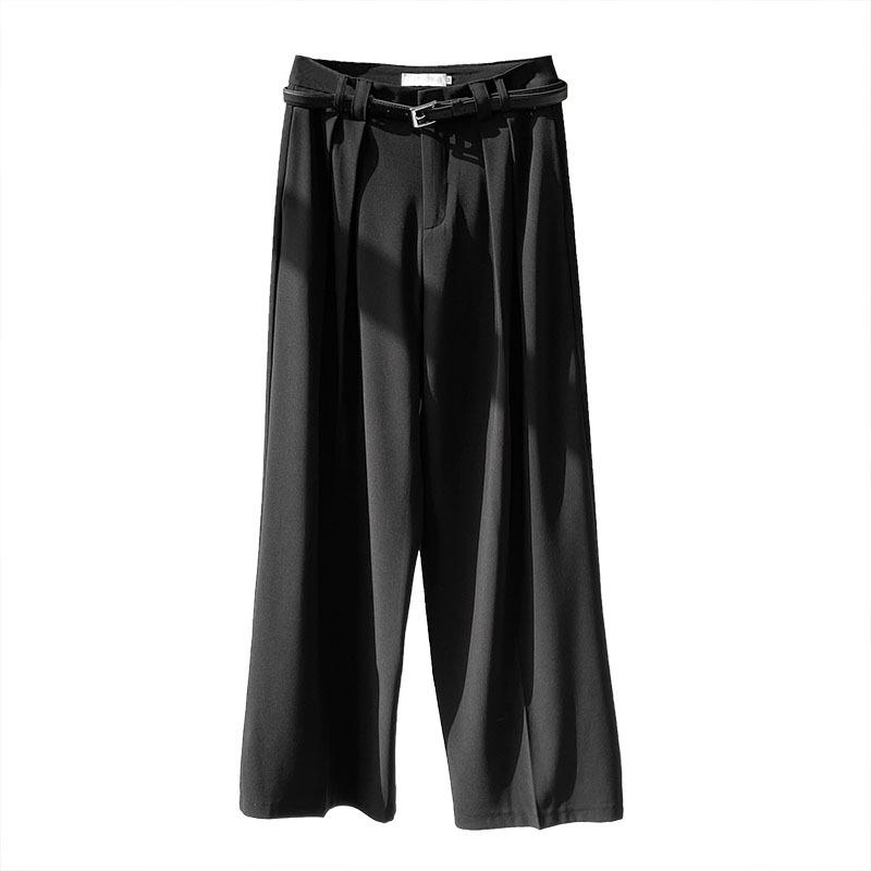 Modische plissierte Hose mit weitem Bein für Damen, hohe Taille, gerade, locker, Anzughose, weiblich, Frühling 2026