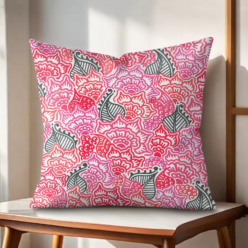 Garden Flowers Cushion Cover Natural Linen Organic Fabric DoubleSided Printing Couch Pillow Covers Home Decor