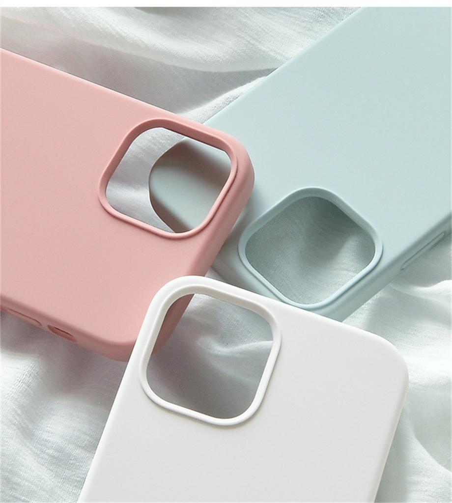 Custodia Semplice Monocolore per iPhone 13 14 15 Pro Max12 13 Mini 11 Pro Max Protezione Resistente Antiurto Cover Morbida