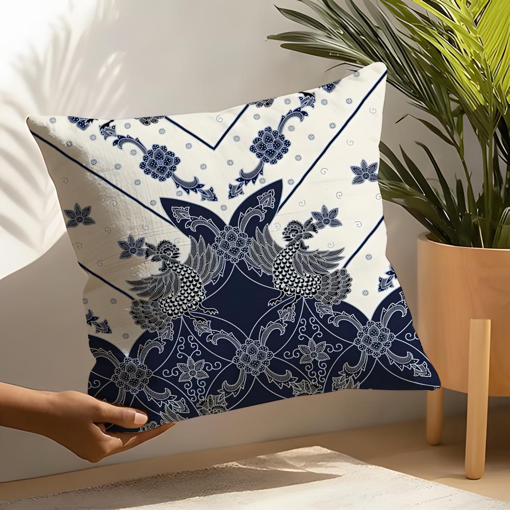 Classic Batik Printing 1 Pillow Case Linen Cushion Covers For Decorative Sofa Home Pillows Case Car Chair Pillows Cases