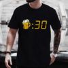 Men T Shirt Funny Beer Clock Graphic Y2k Clothes Plus Size Tees Beer Lover Drinking Party Streetwear Summer Short Sleeve Tees