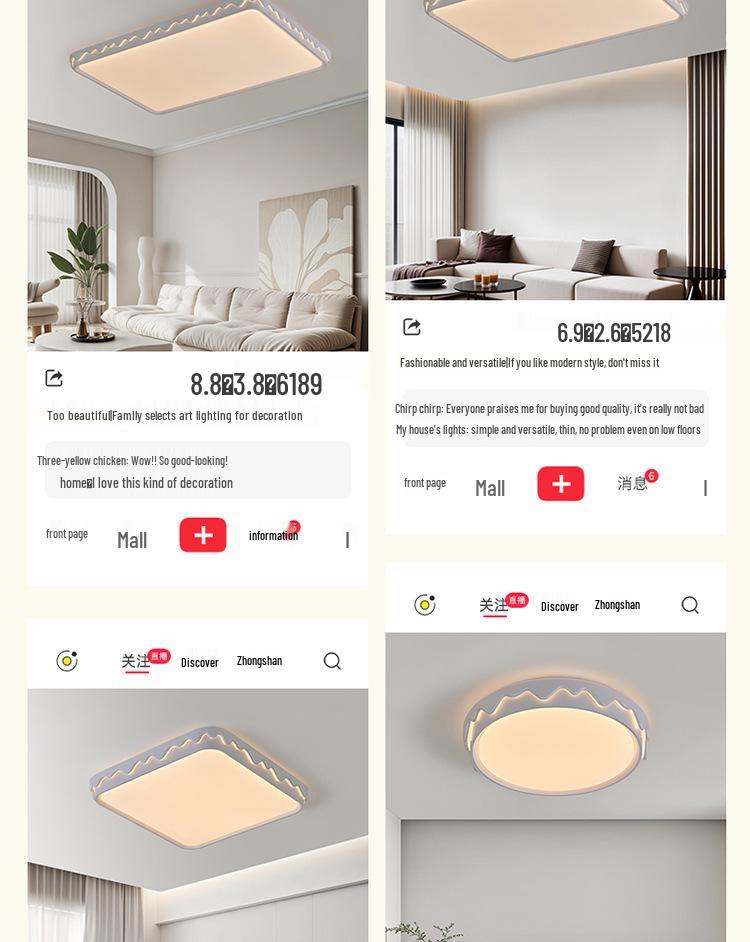 2025 Modern Minimalist Ceiling Light - Cream Style Living Room Main Light