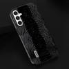 ABEEL For Samsung Galaxy A34 5G Phone Case Slim Genuine Cow Leather Coated PC+TPU Crocodile Texture Cover