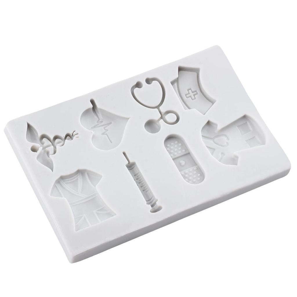 Nurse Uniform Silicone Mold Medical Equipment Fondant Molds Cake Decorating Tools Cupcake Topper Candy Resin Clay Chocolate Gumpaste Mold