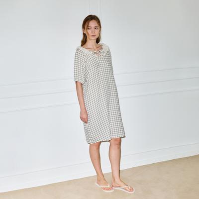 Mellanijoi Mj_Plaid Pattern Nightgown