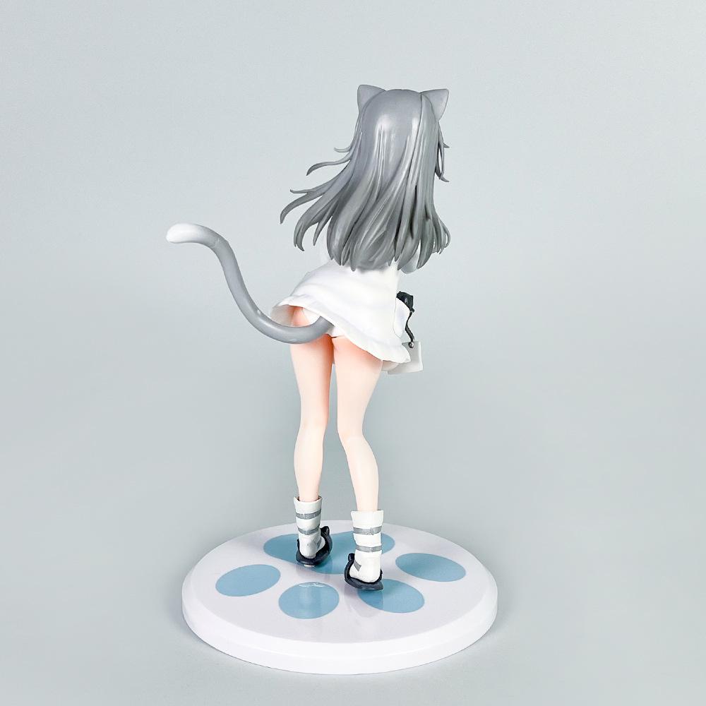 New product - Standing beauty girl Gan Cheng Cat Girl figure - 2D anime cat-ear girl decorative item - Opened box gift