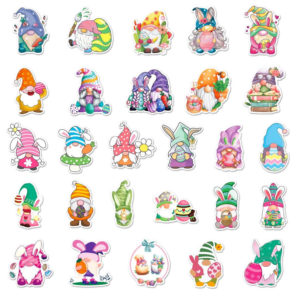 Easter Gnome Graffiti Sticker Set: Creative Cartoon Festival Decor for Phone Cases & Suitcases